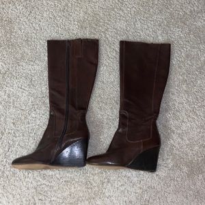 Brown wedge Nine West boots